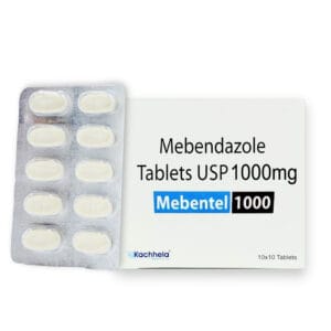 Mebendazole 1000mg (Mebentel) tablets